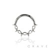 316L SURGICAL STEEL SPIKE SEPTUM HINGED SEGMENT HOOP RING